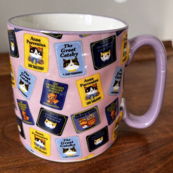 10 Strawberry Street Planet Cat Literary Mug Kitty Book Covers Angie Rozelaar - Picture 2 of 10